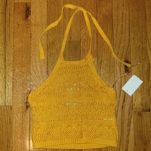 Mustard yellow halter top